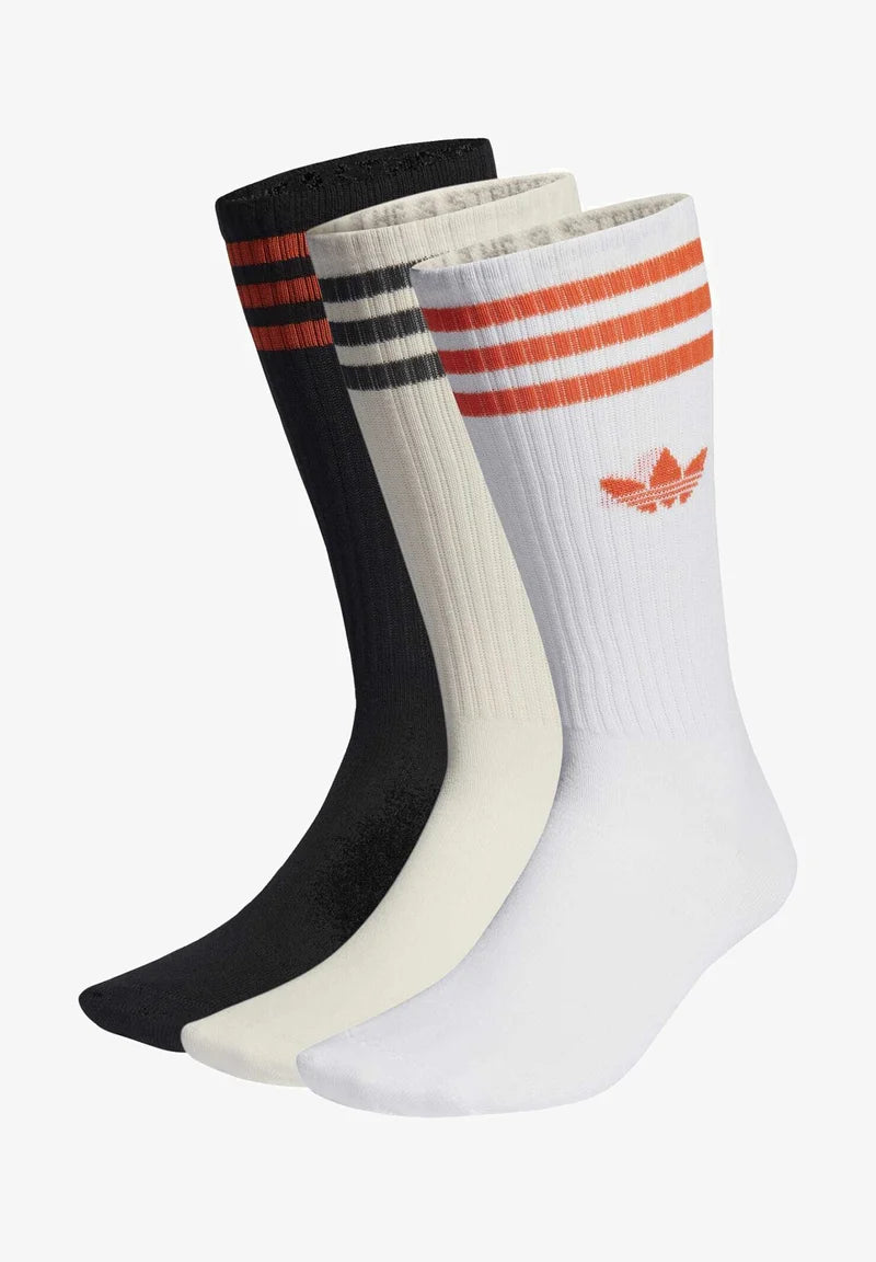 adidas Originals – 3er-Pack SOLID CREW Socken - Weiß, Schwarz