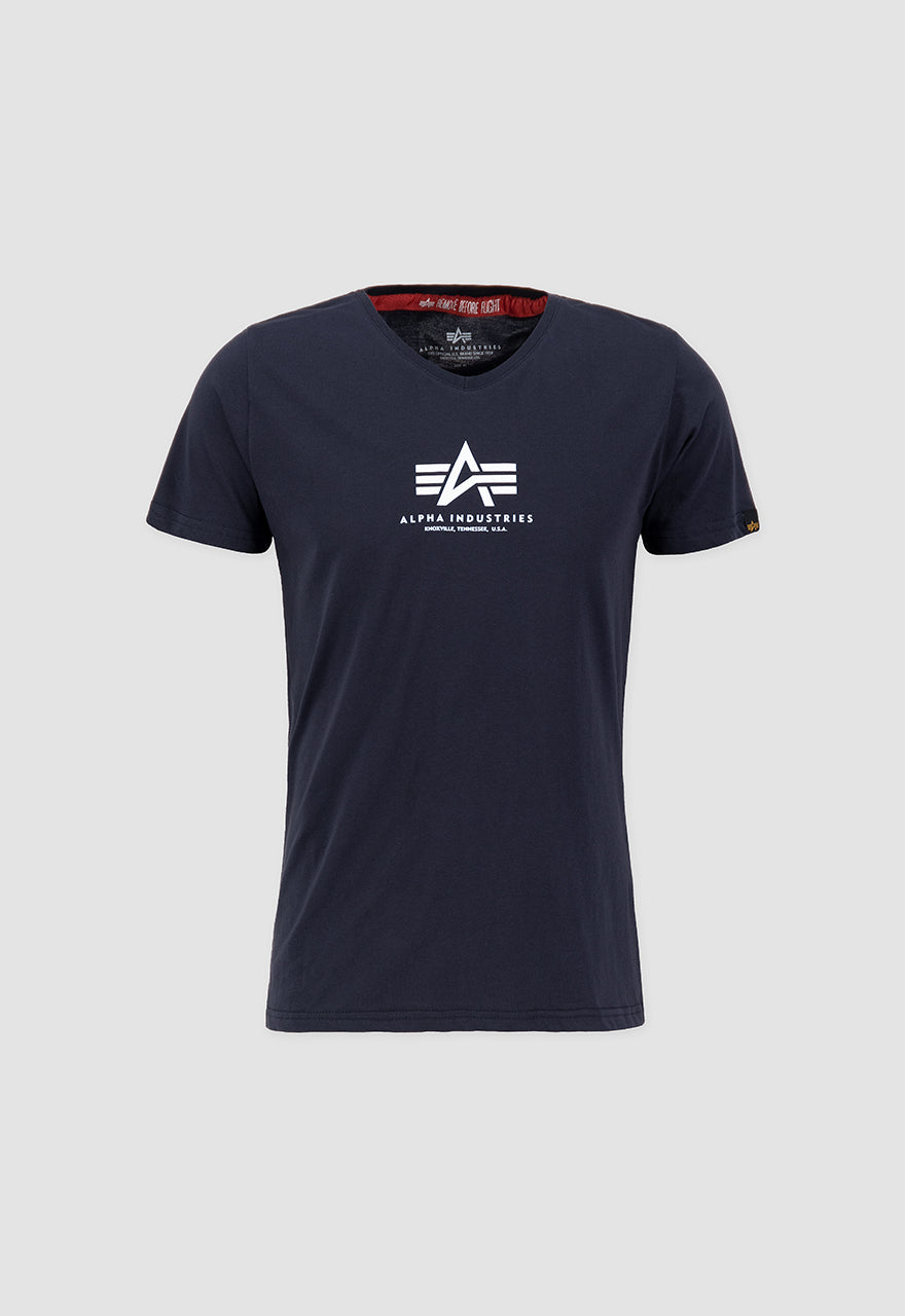 Alpha Industries T-shirt basique à col en V, bleu