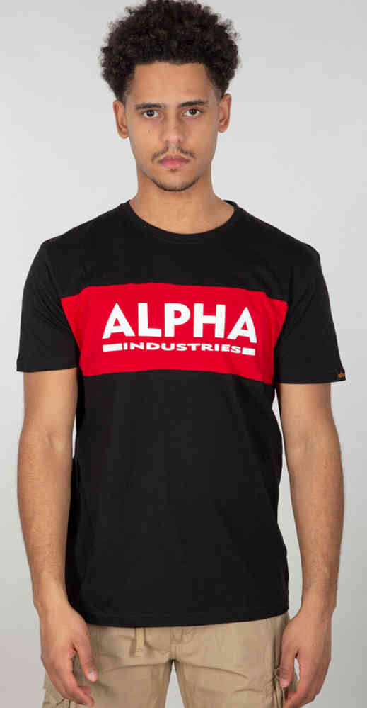 Alpha Industries Alpha Inlay T-Shirt, Schwarz/Rot