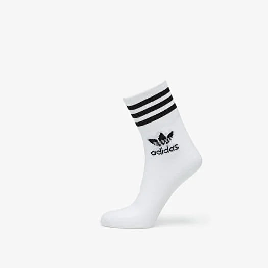 adidas originals mid cut socks 3 pack white 