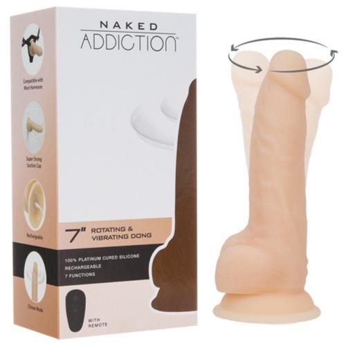 Naked Addiction - Realistic Rotating Dildo with Remote Control - 18 cm