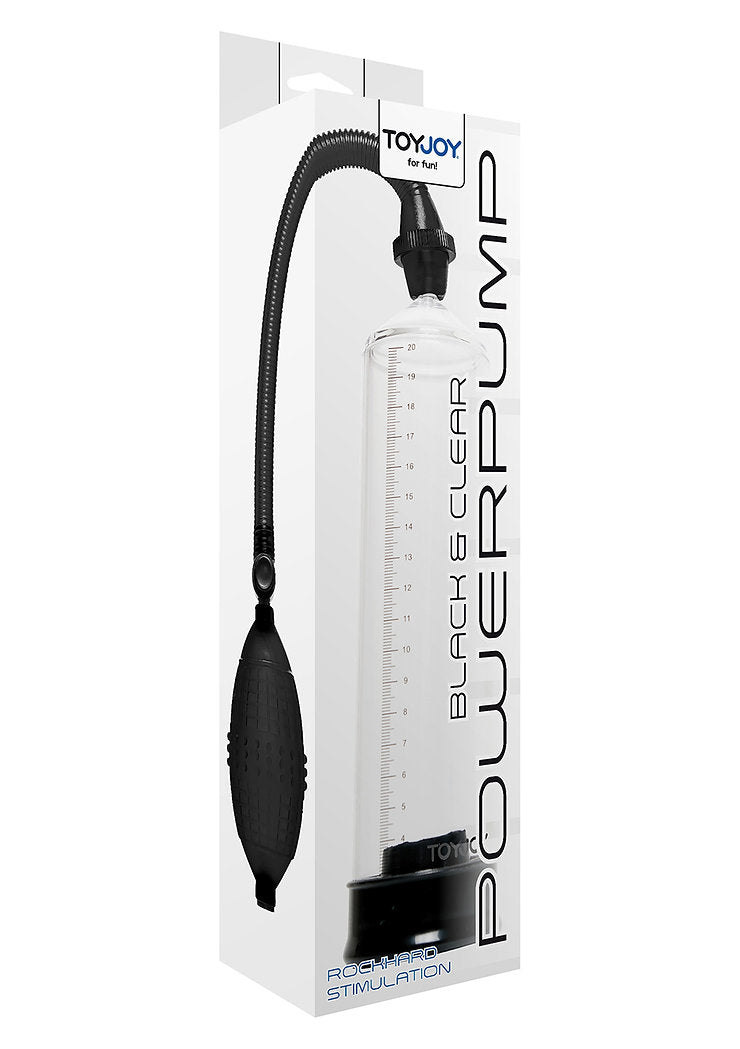 Penispumpe - BLACK & CLEAR POWERPUMP, 24cm