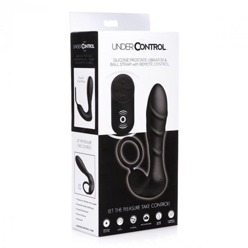 Prostate vibrator made of silicone and strap with remote control