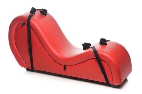 Horny sex sofa with handcuffs and 2 position cushions - red