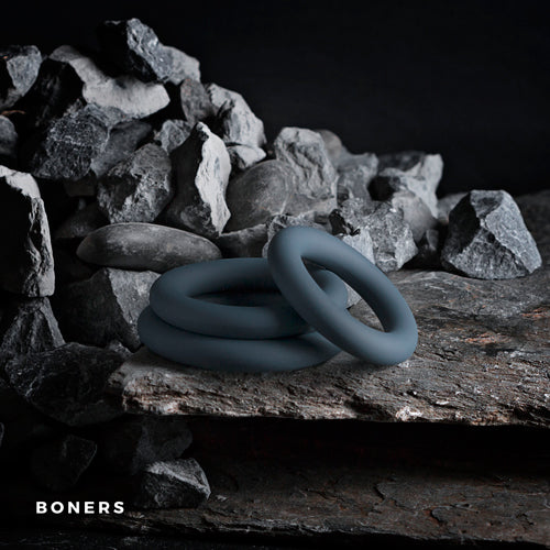 Boners 3-Delige Cock Ring Set - Grijs