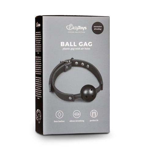 Ball gag with PVC ball - black