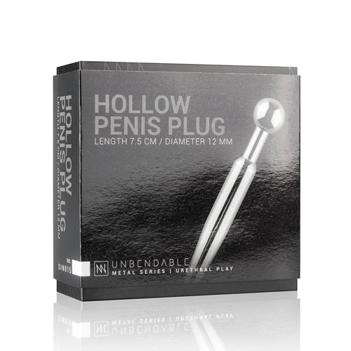 Short hollow penis plug with removable head