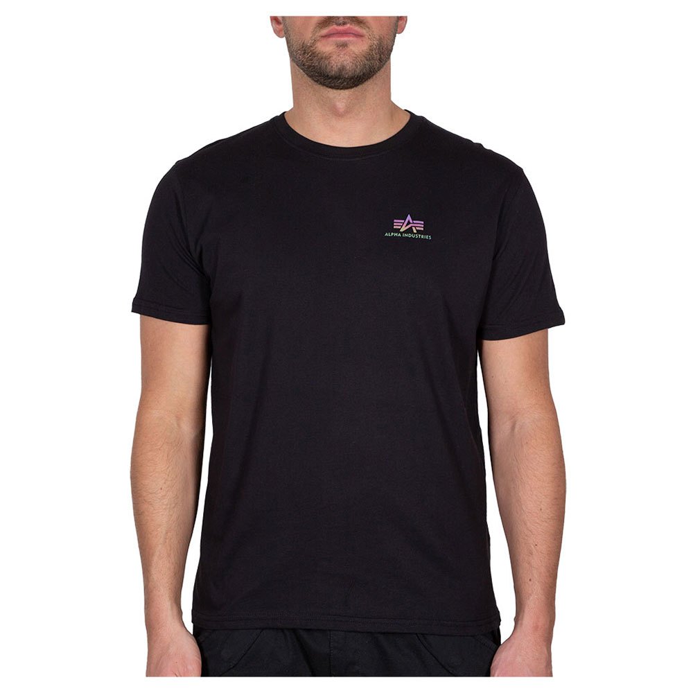 Alpha Industries Herren T-Shirt Basic L Rainbow, Schwarz